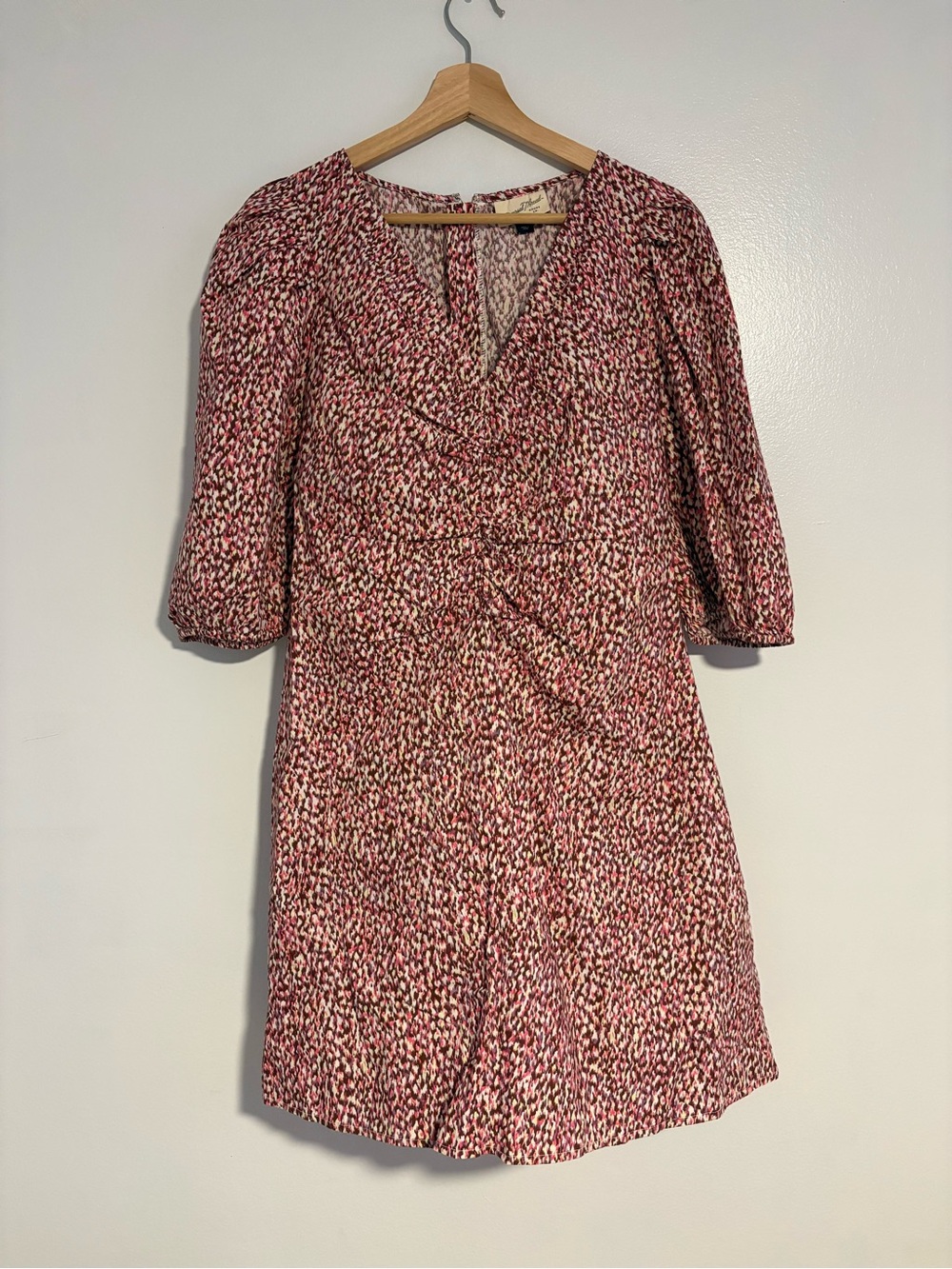 Universal Thread Pink Printed V-Neck Mini Dress